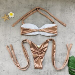 Strapless Ruched Bikini Set