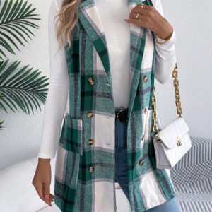 Plaid Double Breasted Vest