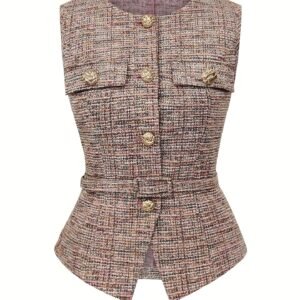 Belted Tweed Vest