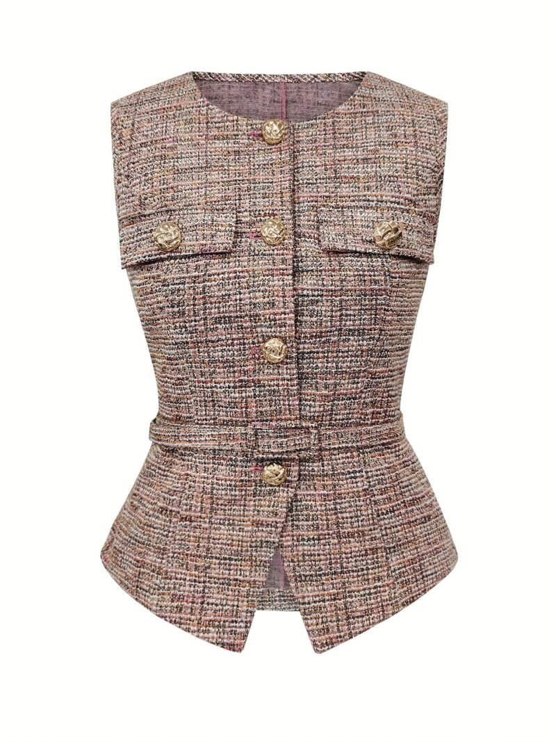 Belted Tweed Vest