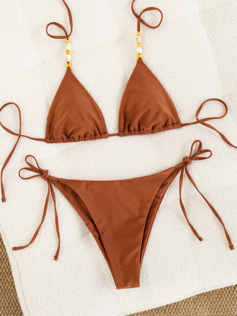 Beaded Halter Bikini Set