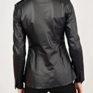 Stand Collar Faux Leather Jacket