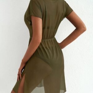 Ruched Split Mini Dress
