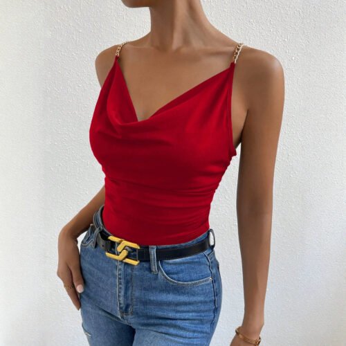 Ruched Cowl Neck Cami