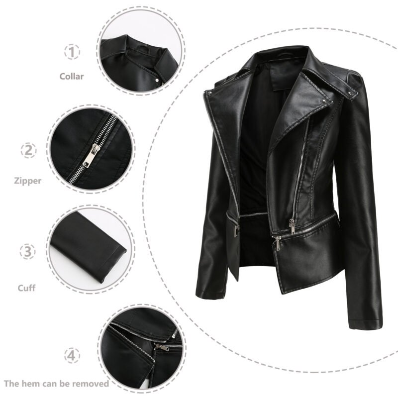 Slim Fit PU Leather Jacket