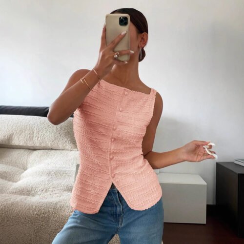 Single Breasted Sleeveless Vest