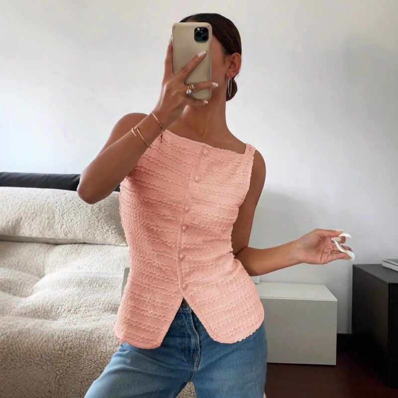 Single Breasted Sleeveless Vest
