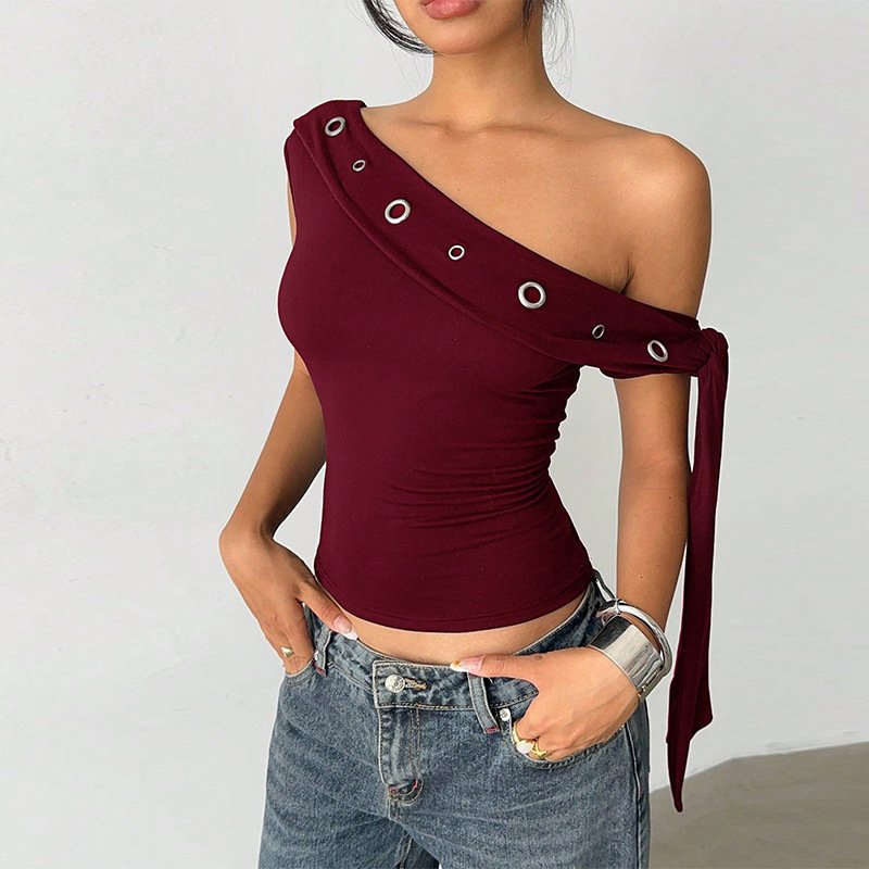 One Shoulder Tie Top
