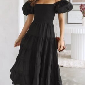 Smocked Off-Shoulder Maxi Dress