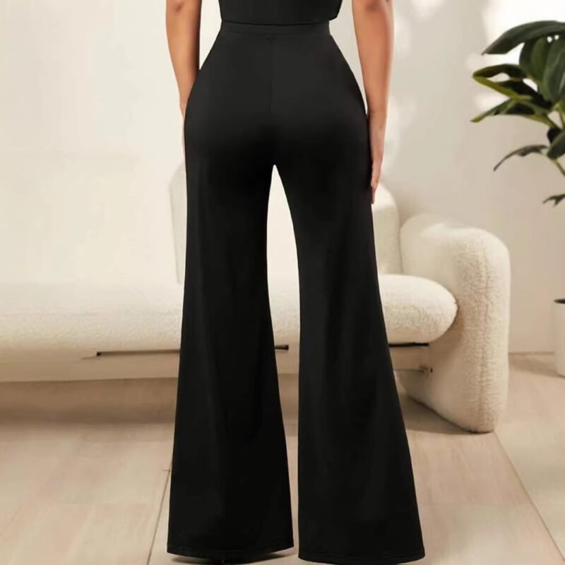 Lace Trim Flared Pants