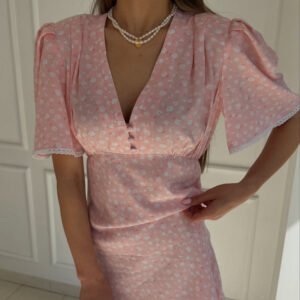 O1CN01pAVkhN2KYCh3tbraP_2212760969568-0-cib.jpg Floral V-Neck Mini Dress