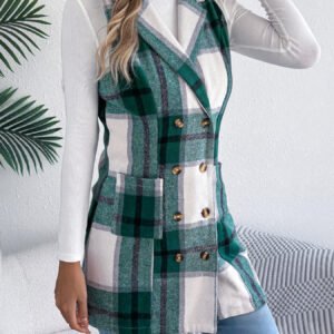 Plaid Double Breasted Vest