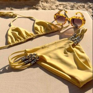 Halter Tie Cutout Bikini