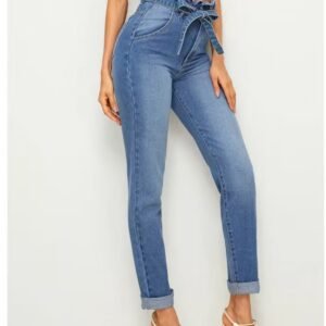High Rise Straight Denim Pants
