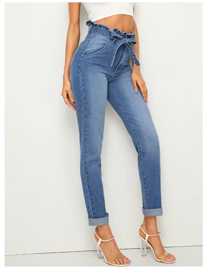 High Rise Straight Denim Pants