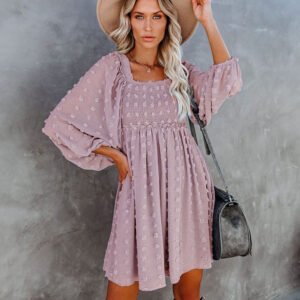 Smocked Ruffle A-Line Dress