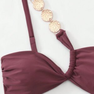 Asymmetric Tie Strap Bikini