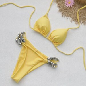 Halter Tie Cutout Bikini