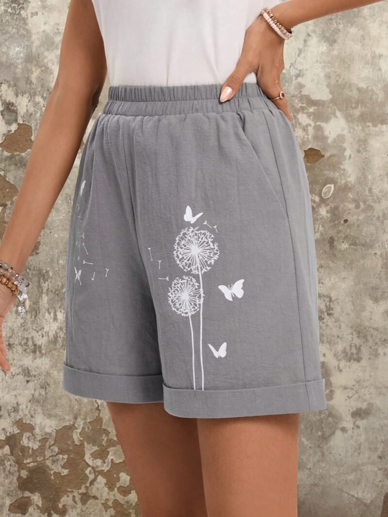 High Waist Cotton Linen Shorts