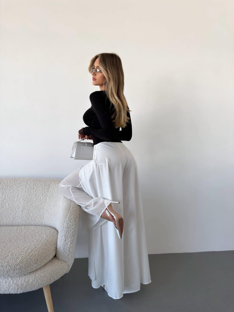 Sheer Mesh Wide Leg Pants