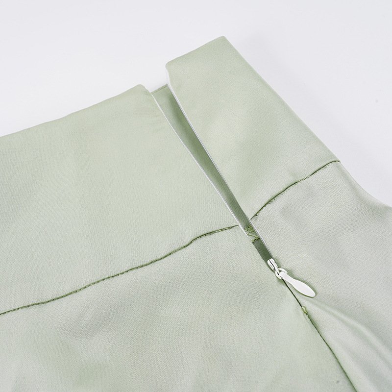 Glossy A-Line Maxi Skirt