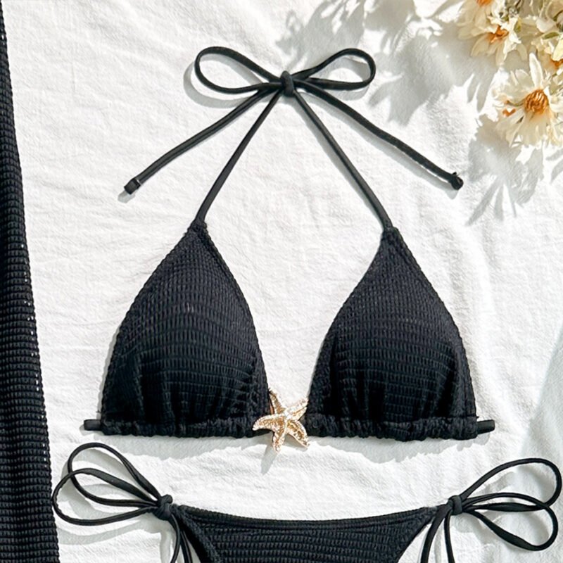 Halter Mesh Swim Skirt Set