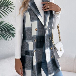 Plaid Double Breasted Vest