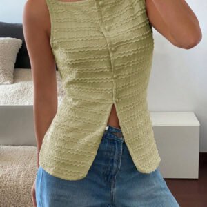 Single Breasted Sleeveless Vest