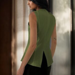 Button Split Vest Vest