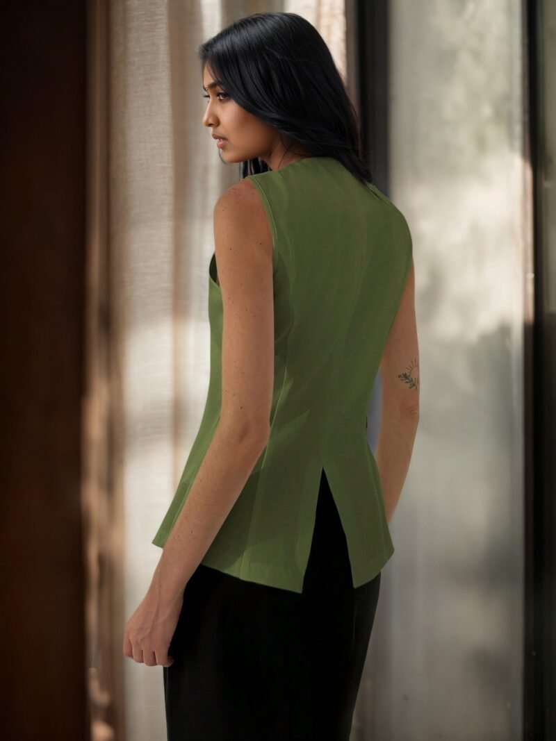 Button Split Vest Vest