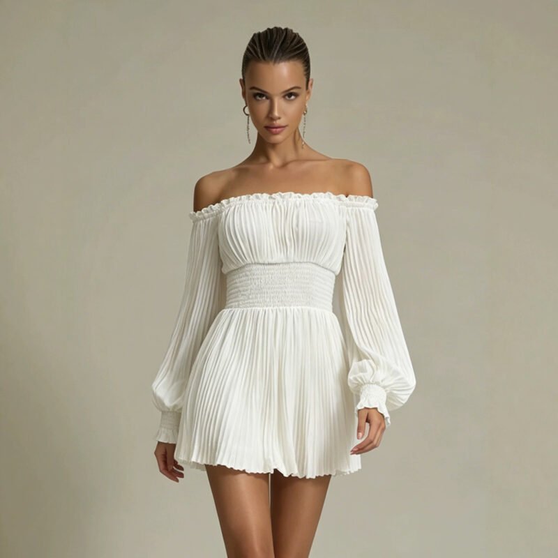 Smocked Off-Shoulder Dress
