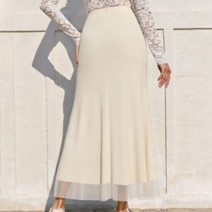 High Waist Mesh Pencil Skirt