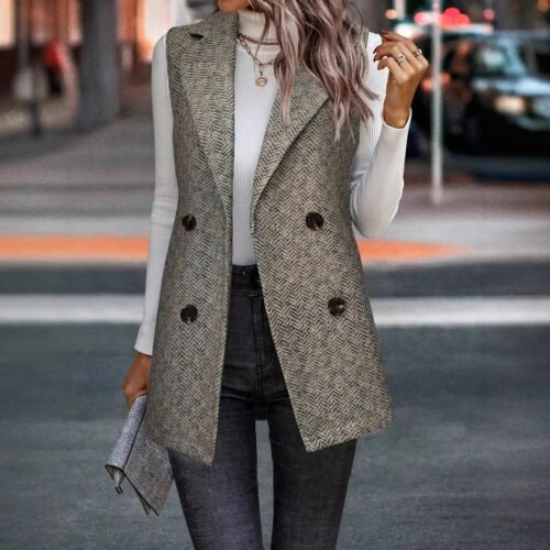 Double Breasted Knit Vest