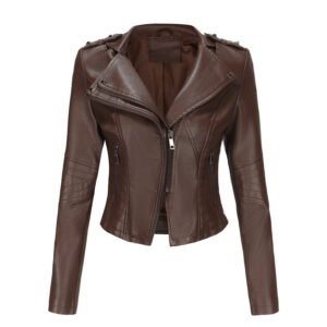 Slim Fit Faux Leather Jacket