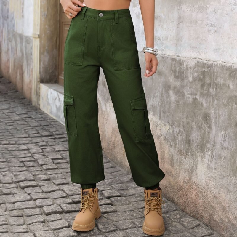 High Rise Straight Denim Trousers