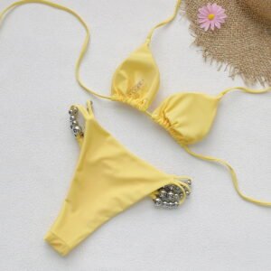 Halter Tie Cutout Bikini