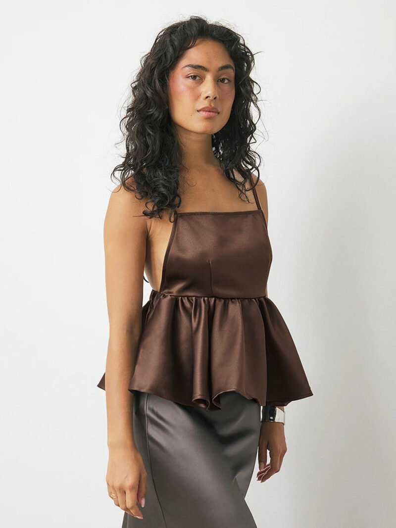 Backless Ruched Cami Top
