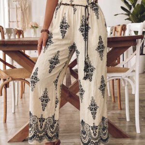 Belted Wide Leg Pants