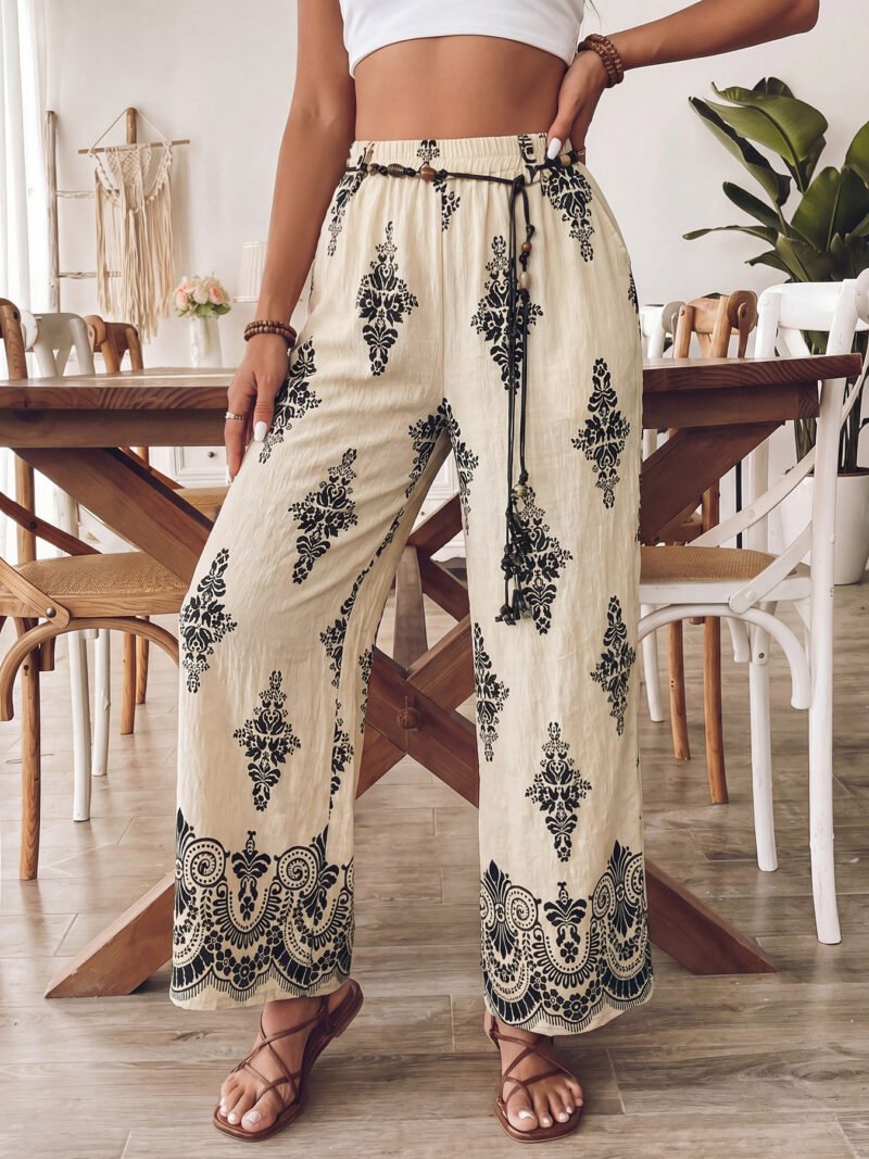 Belted Wide Leg Pants