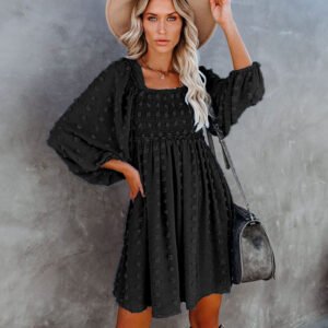 Smocked Ruffle A-Line Dress