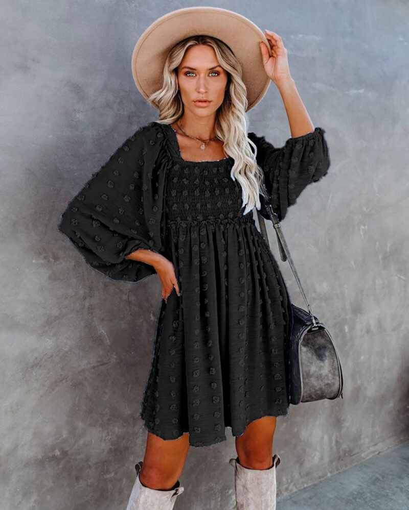 Smocked Ruffle A-Line Dress