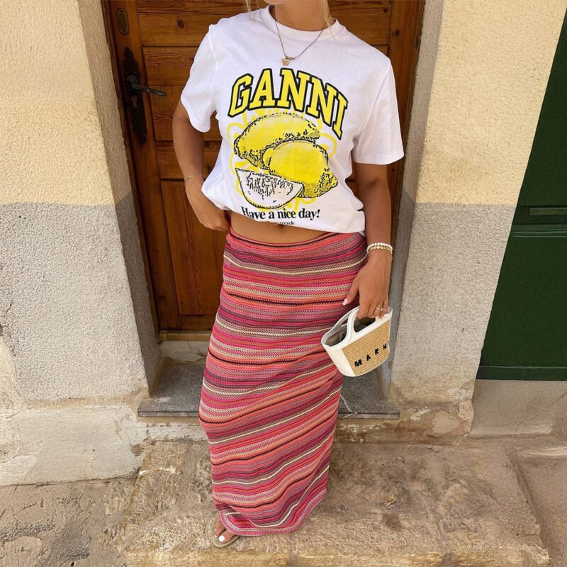 Striped Maxi Skirt