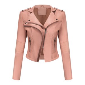 Slim Fit Faux Leather Jacket