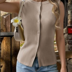 O1CN01wir0O61ND554PKiBk_2425141535-0-cib.jpg Sleeveless Button Vest Jacket