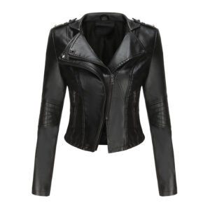 Slim Fit Faux Leather Jacket