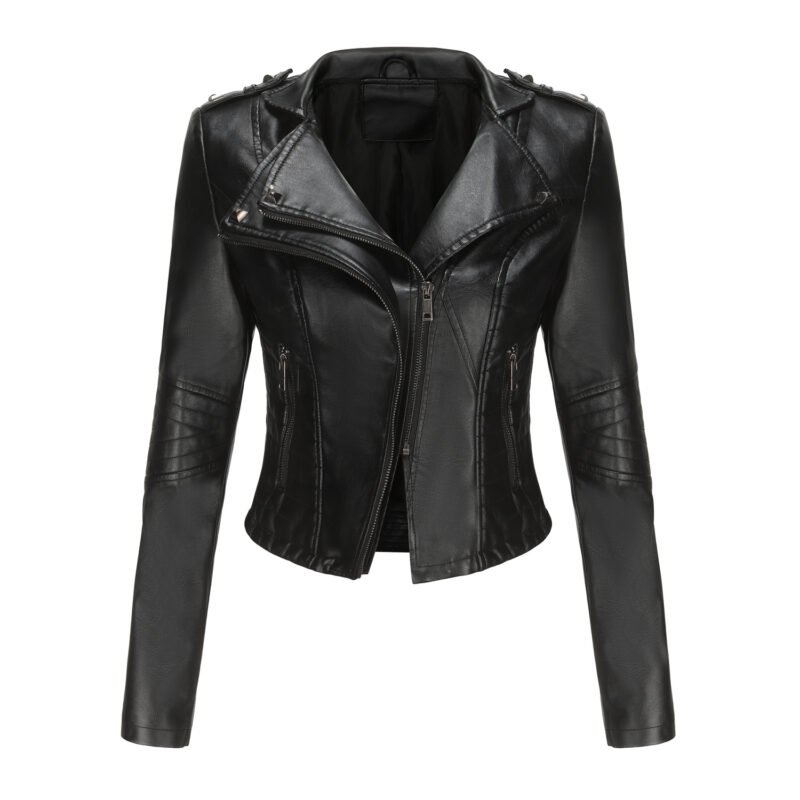 Slim Fit Faux Leather Jacket