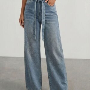 Rhinestone Wide Leg Jeans