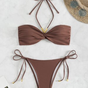 Halter Ruched Swimsuit
