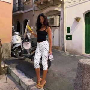 Polka Dot Cropped Pants