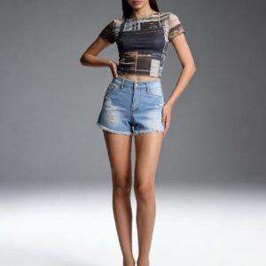 High Waist Denim Shorts